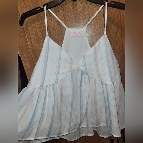 Pink Lily XS striped summery tank top - Picture 3 of 5